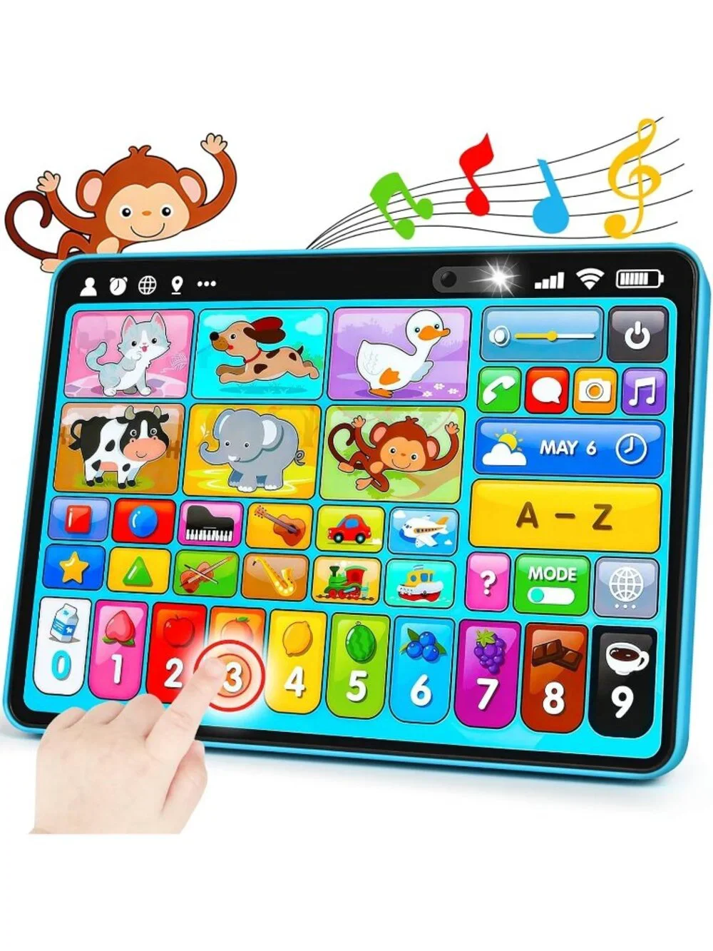 Trilingual Learning Toy Tablet Music Sound Montessori Educational Toddler Toy